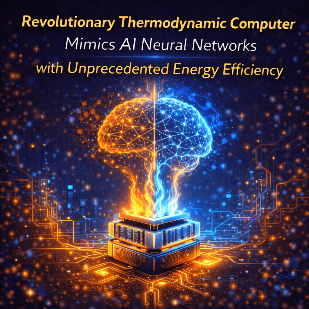 Revolutionary Thermodynamic Computer Mimics AI Neural Networks with Unprecedented Energy Efficiency