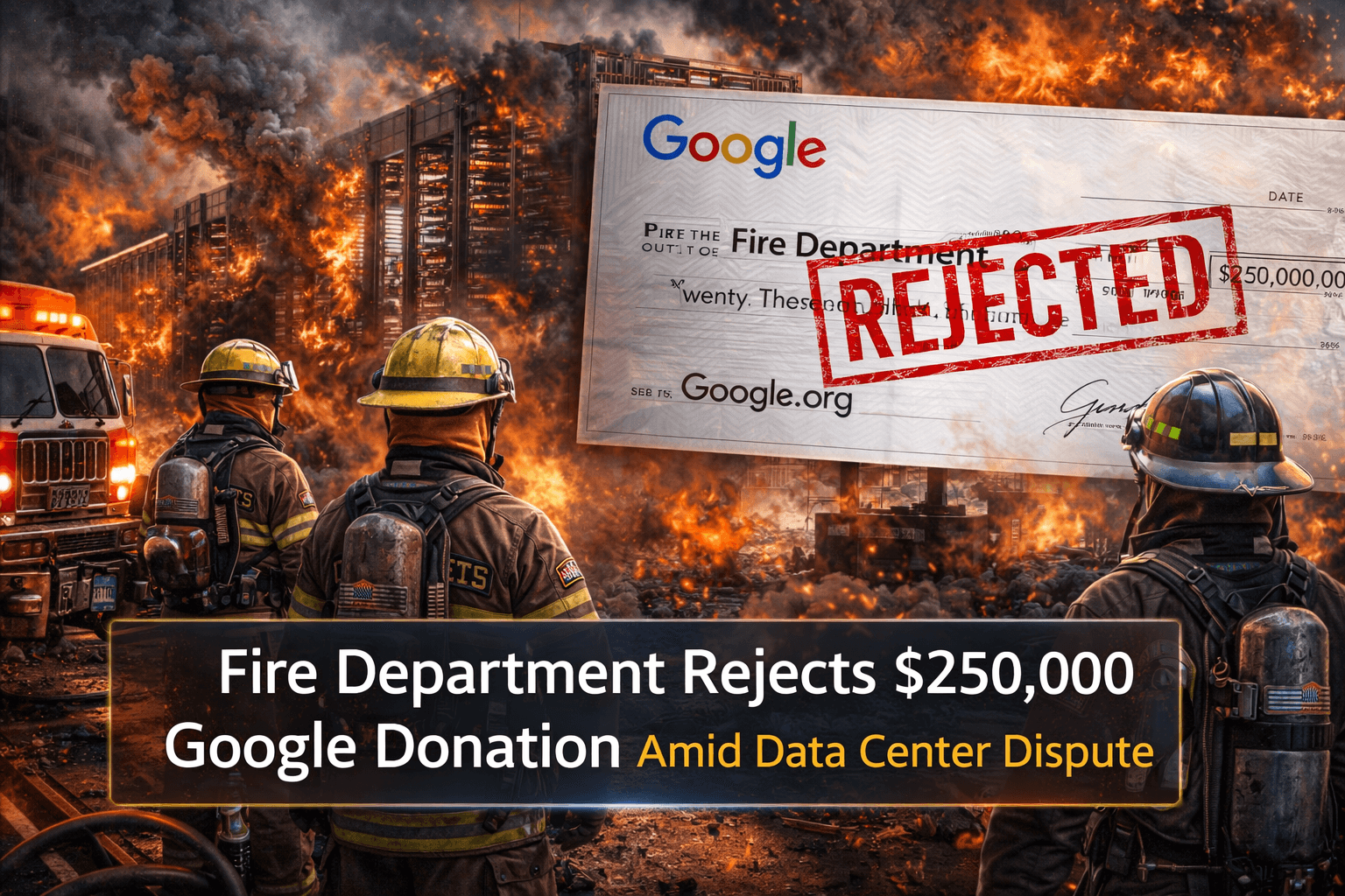 Fire Department Rejects $250,000 Google Donation Amid Data Center Dispute