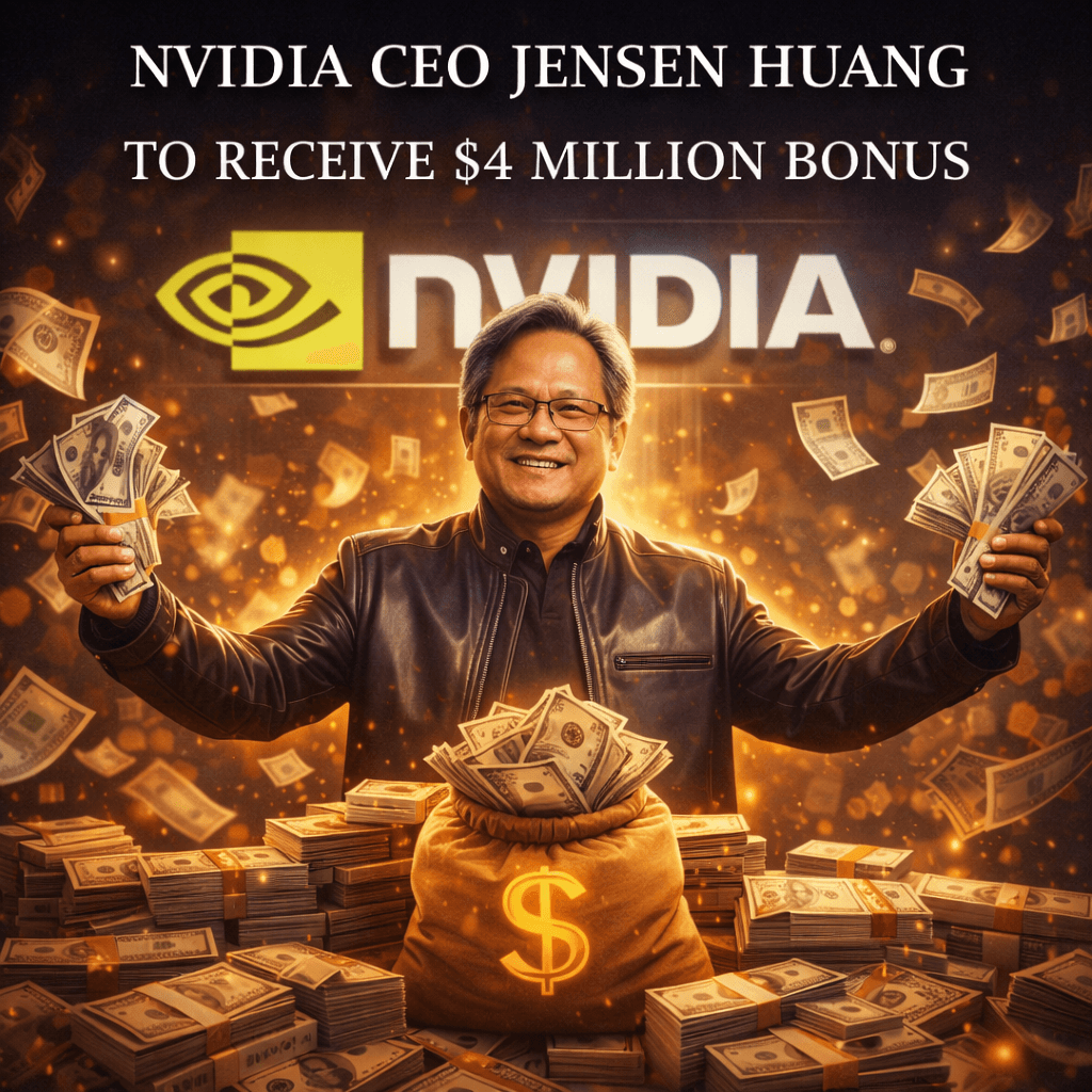 Nvidia CEO Jensen Huang to Receive $4 Million Bonus