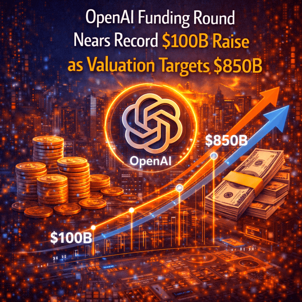 OpenAI Funding Round Nears Record $100B Raise as Valuation Targets $850B