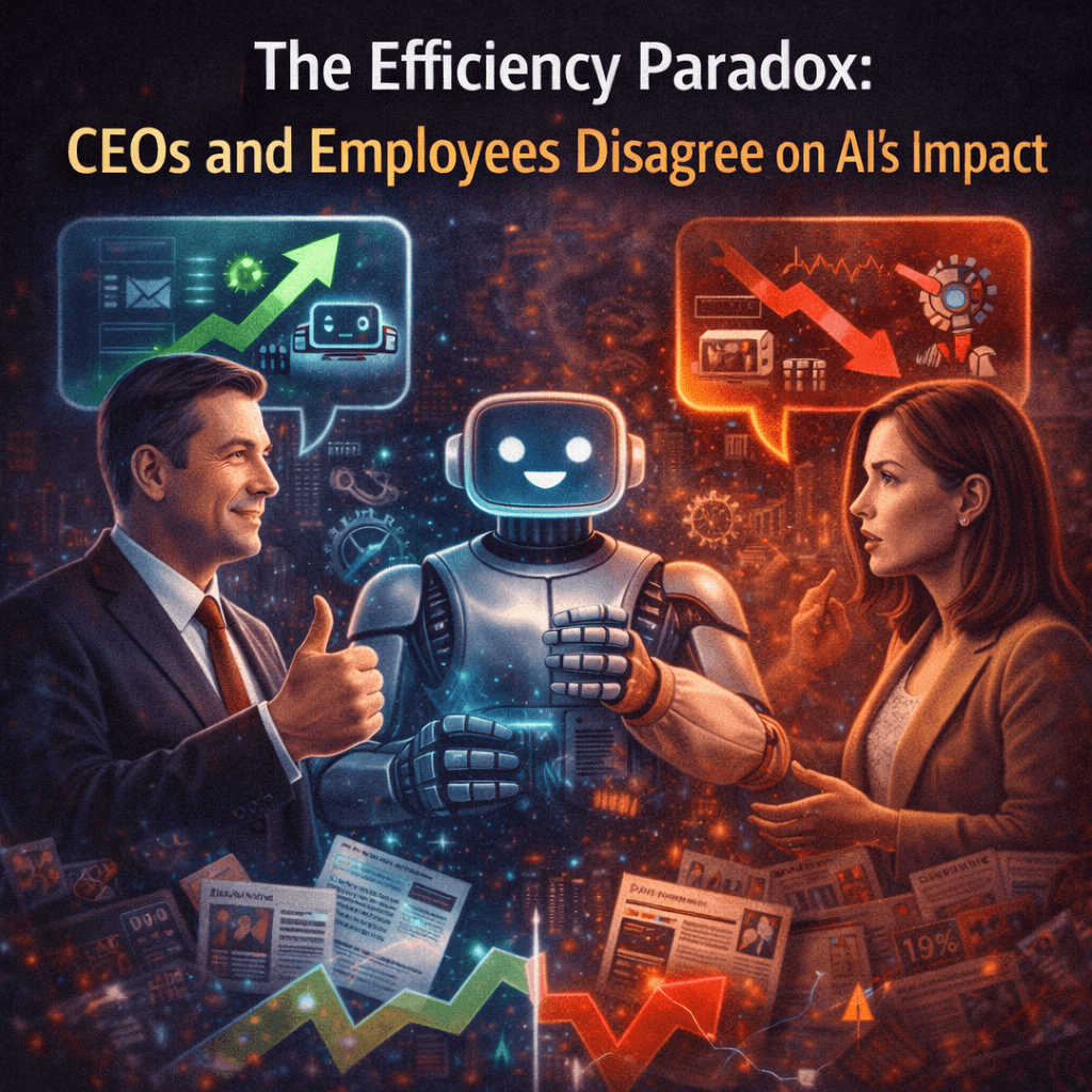 The Efficiency Paradox: CEOs and Employees Disagree on AI's Impact