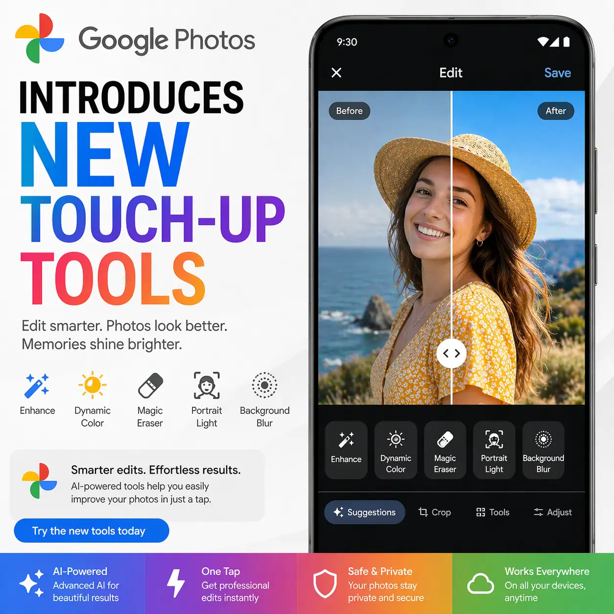 Google Photos Introduces New Touch-Up Tools