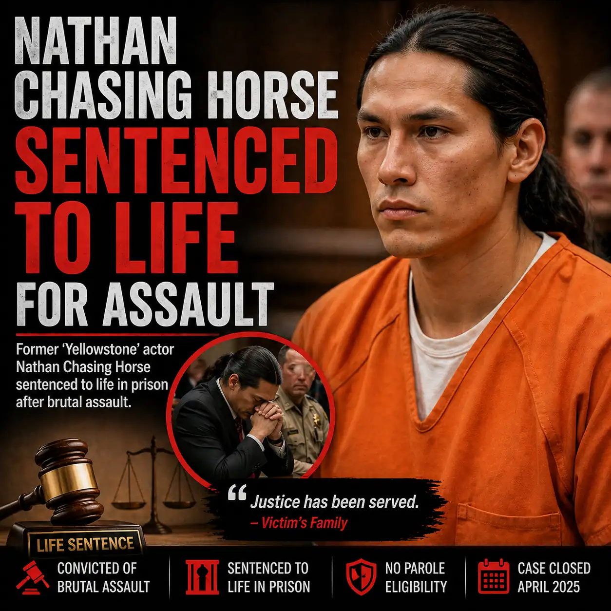 Nathan Chasing Horse Sentenced to Life for Assault