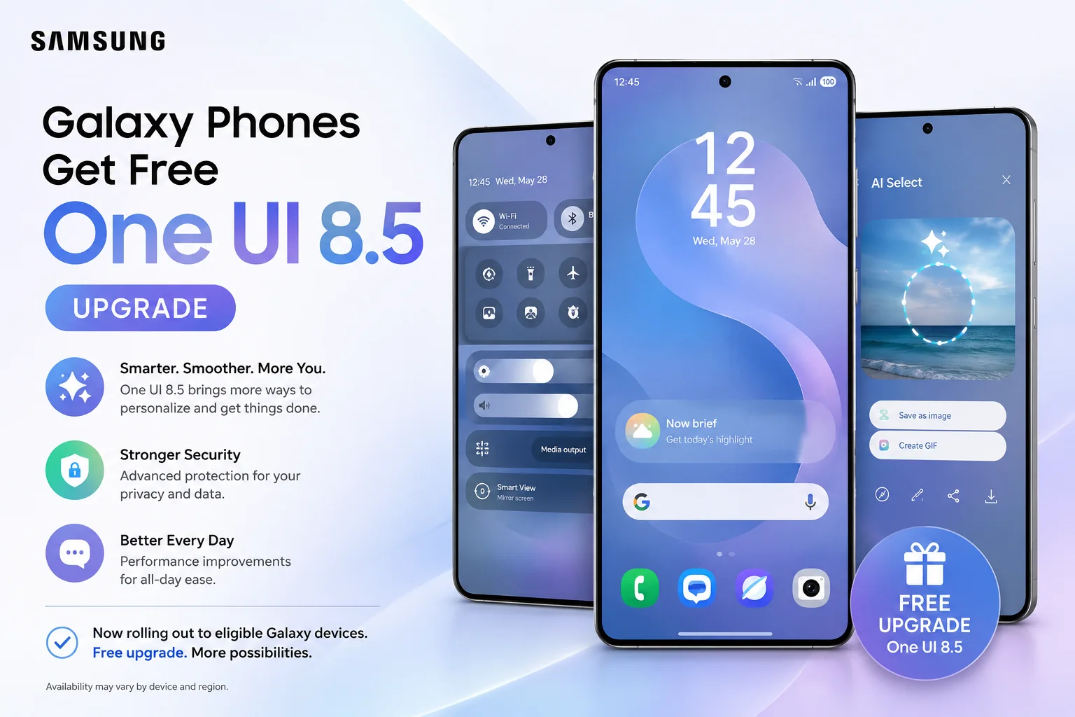 Samsung Galaxy Phones Get Free One UI 8.5 Upgrade