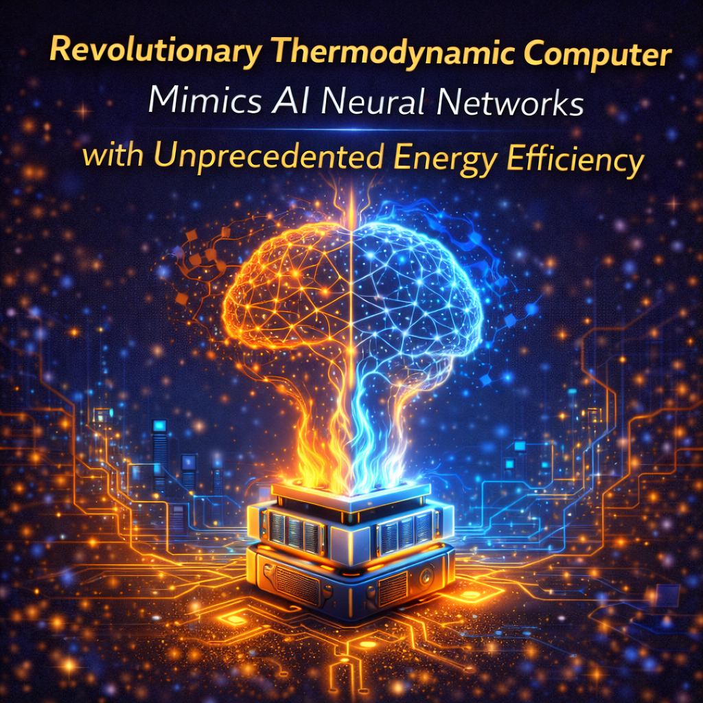 Revolutionary Thermodynamic Computer Mimics AI Neural Networks with Unprecedented Energy Efficiency