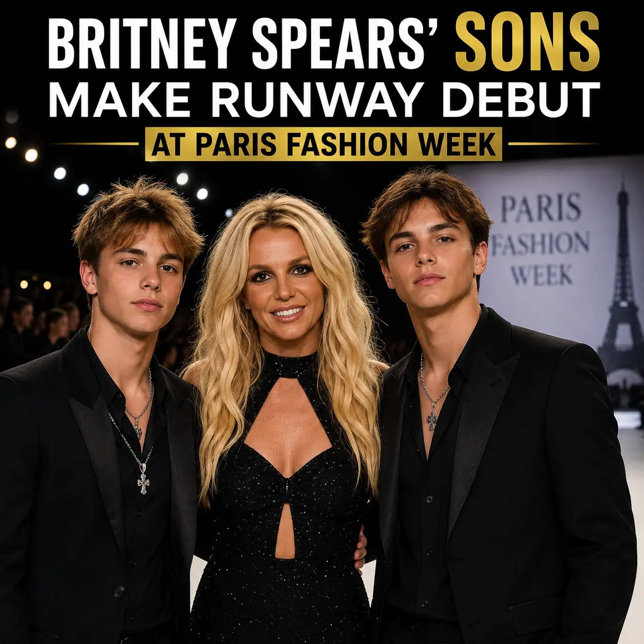 Britney Spears' Sons Make Runway Debut at Paris Fashion Week