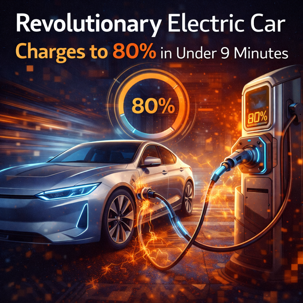 Revolutionary Electric Car Charges to 80% in Under 9 Minutes