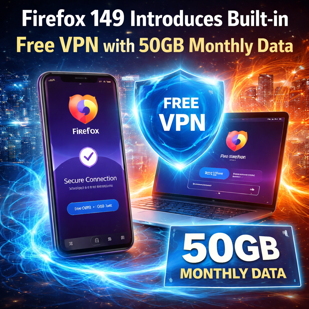 Firefox 149 Introduces Built-in Free VPN with 50GB Monthly Data