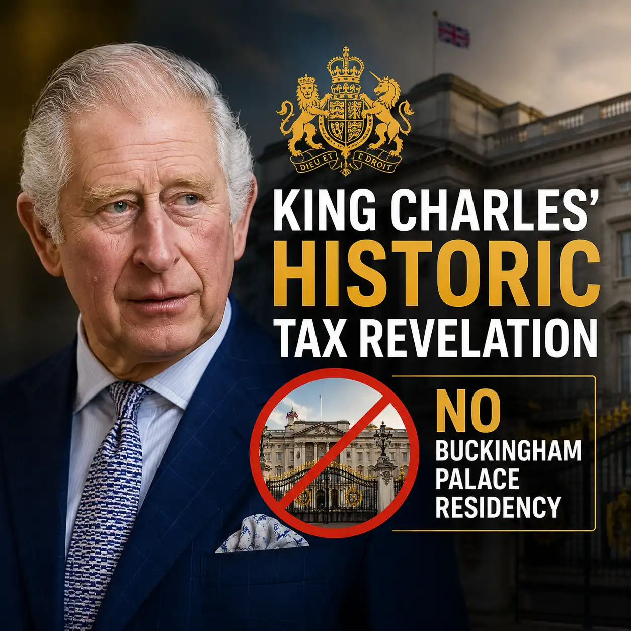 King Charles' Historic Tax Revelation: No Buckingham Palace Residency