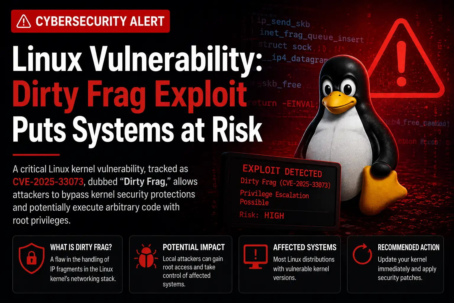 Linux Vulnerability: Dirty Frag Exploit Puts Systems at Risk