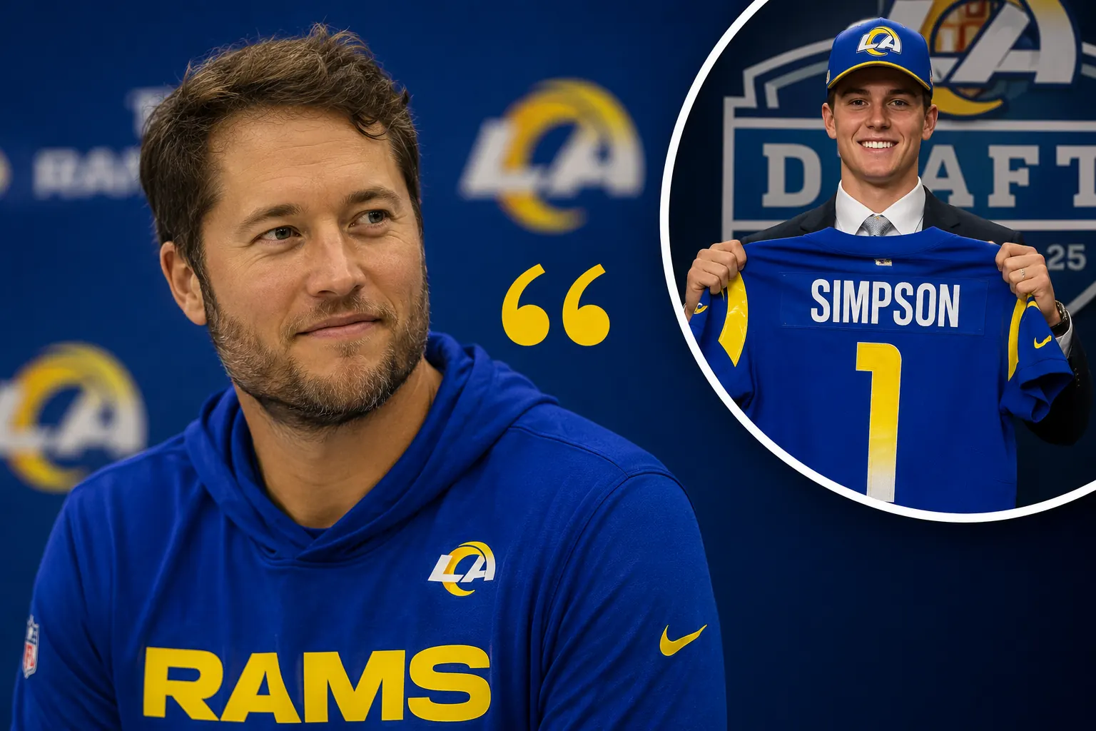 Matthew Stafford Reacts to Rams Drafting Ty Simpson