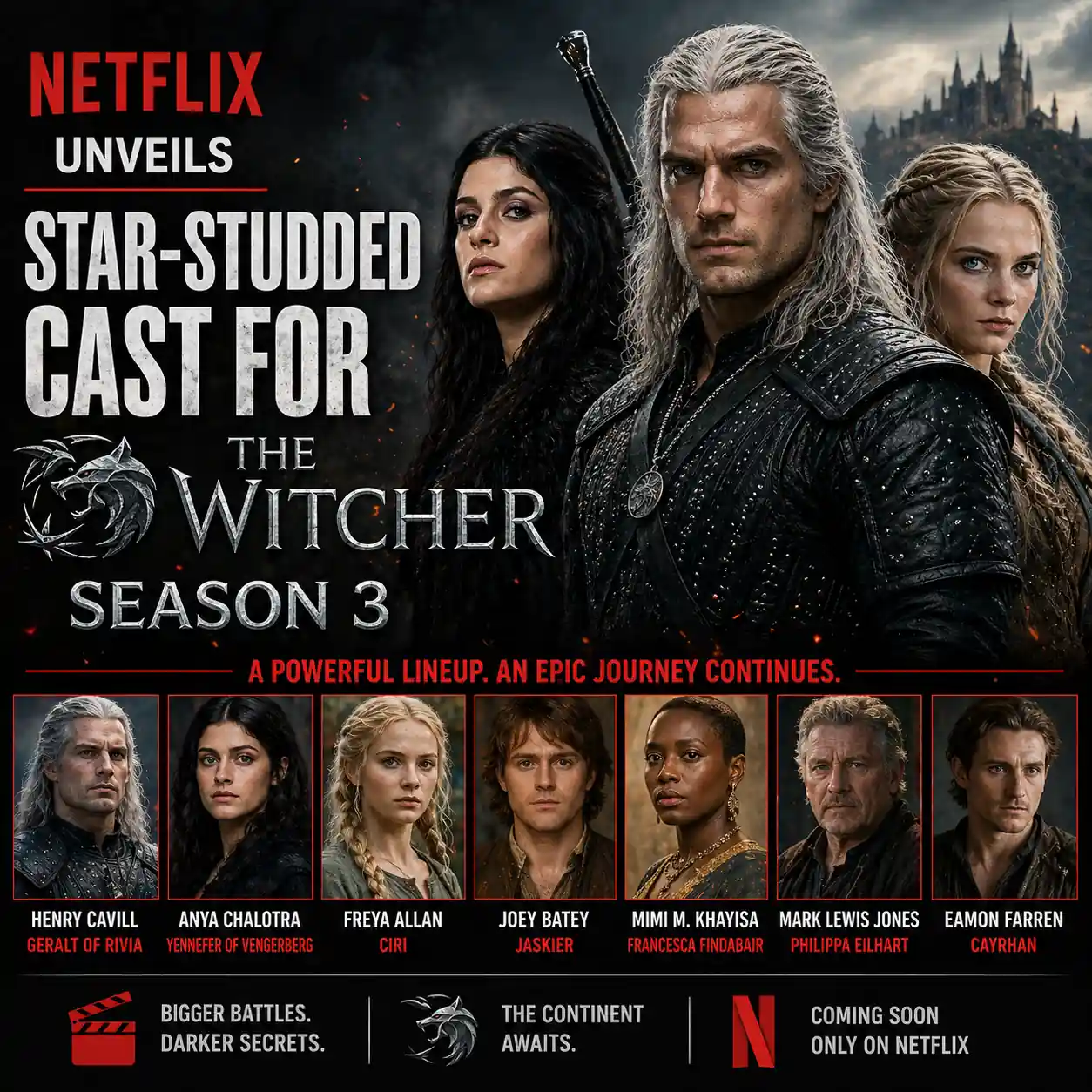 Netflix Unveils Star-Studded Cast for The Witcher Season 3