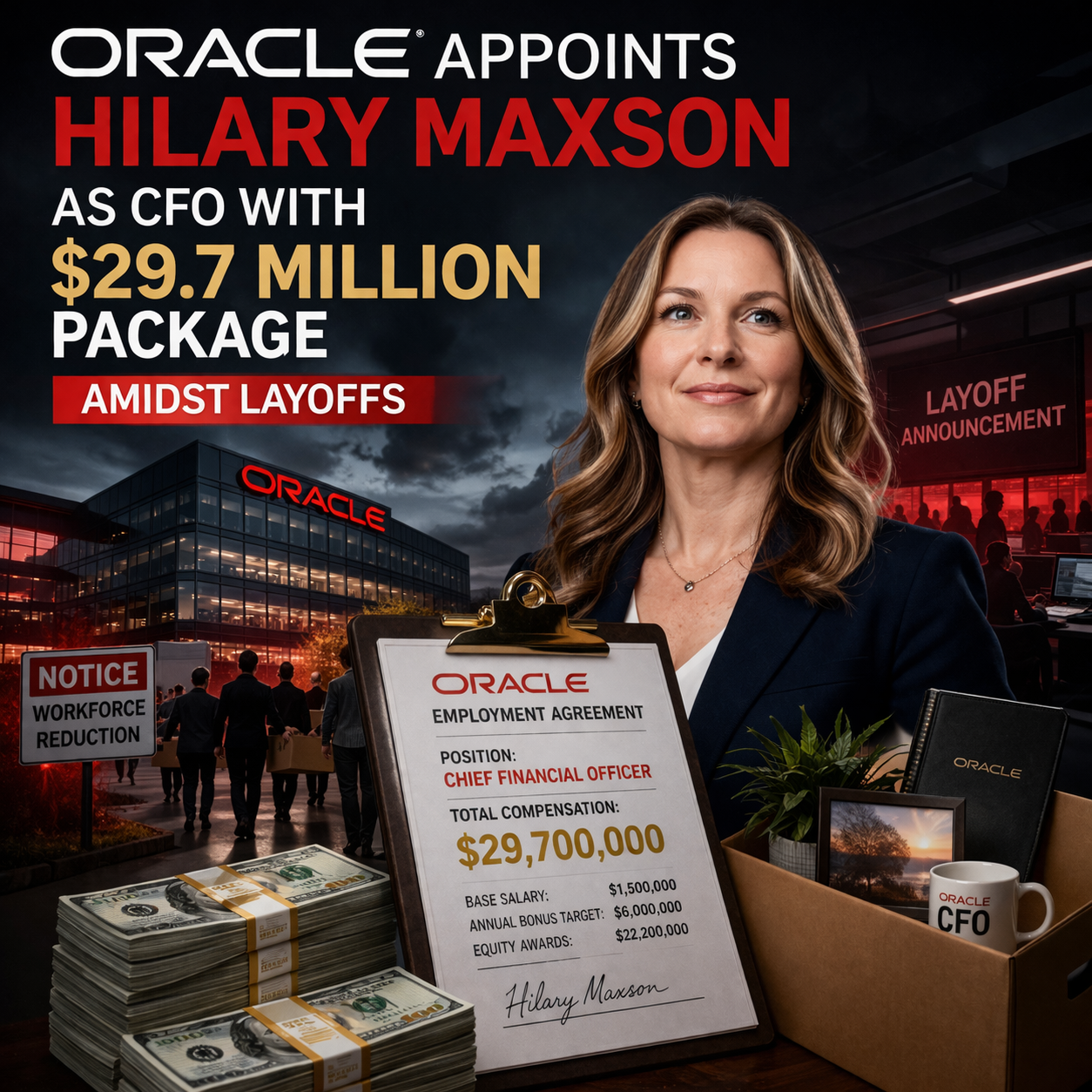 Oracle Appoints Hilary Maxson As CFO With $29.7 Million Package Amidst Layoffs
