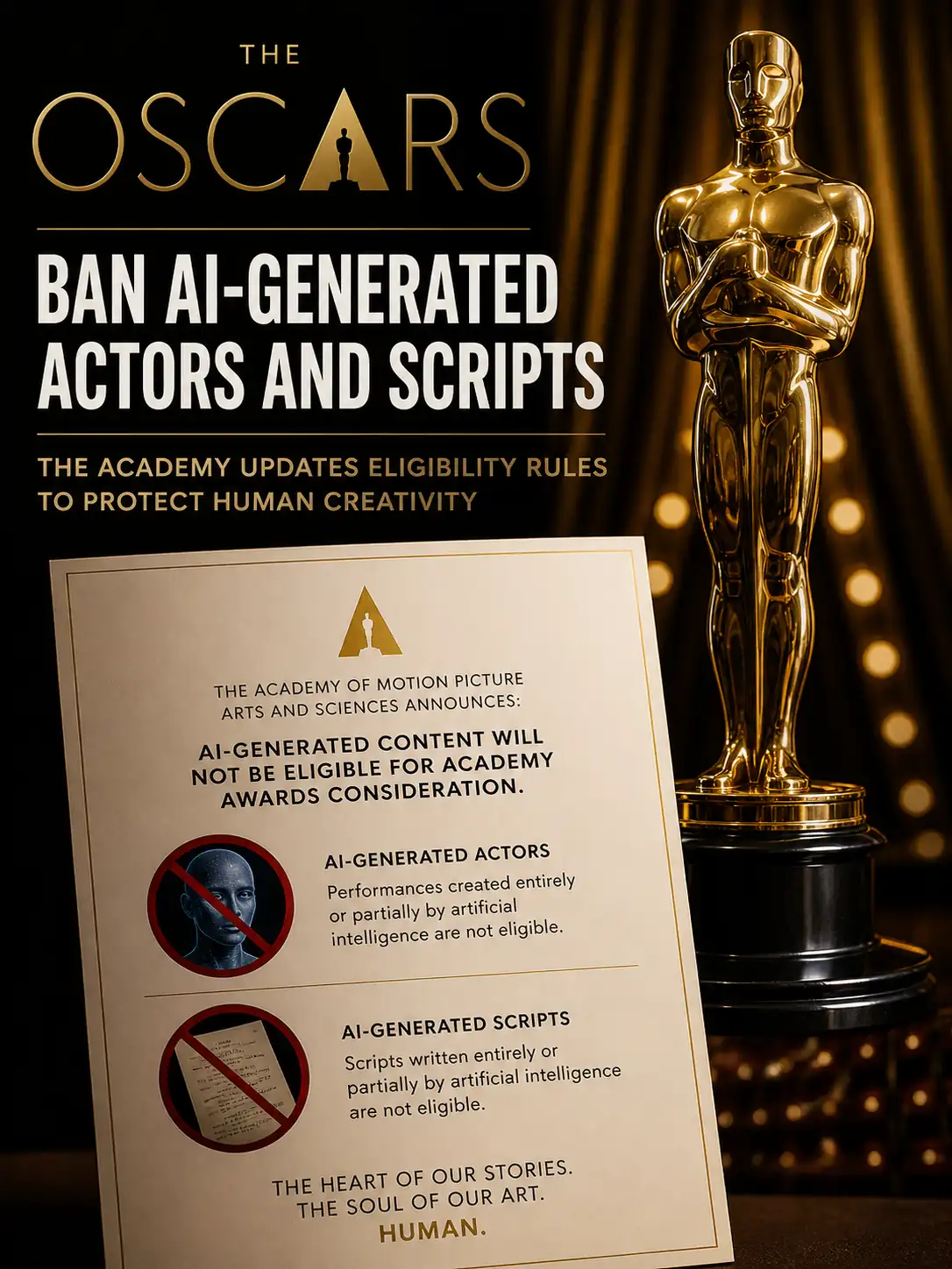 Oscars Ban AI-Generated Actors and Scripts