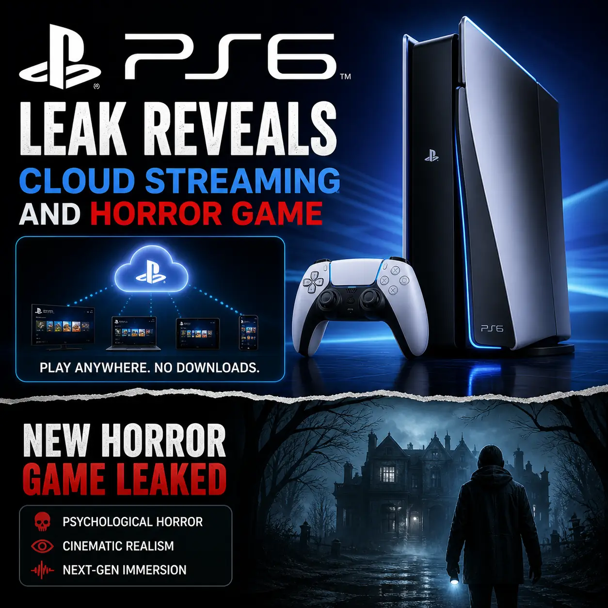 PS6 Leak Reveals Cloud Streaming and Horror Game