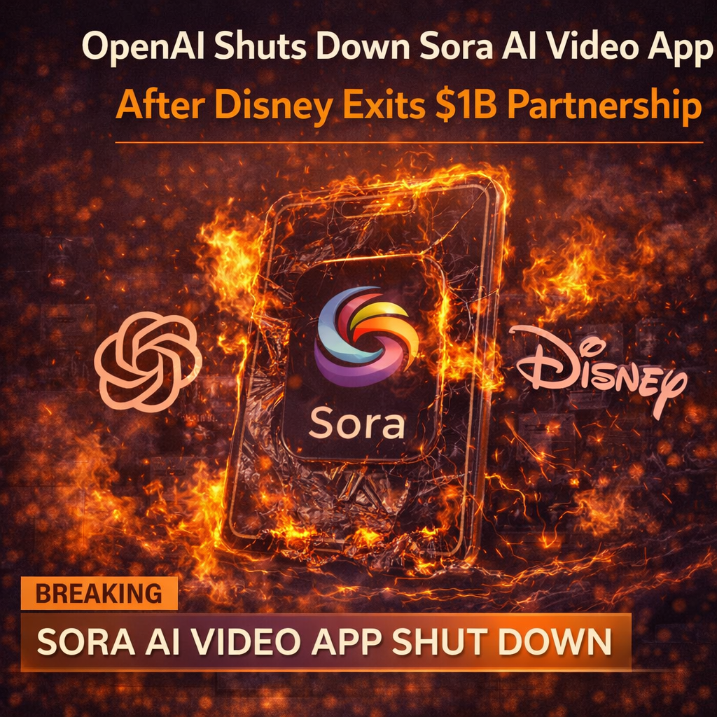 OpenAI Shuts Down Sora AI Video App After Disney Exits $1B Partnership