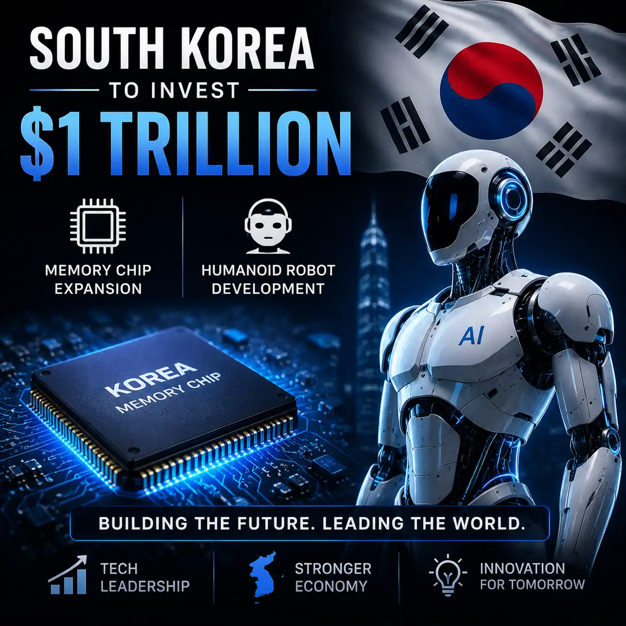 South Korea Invests $1 Trillion in Memory Chips and Humanoid Robots
