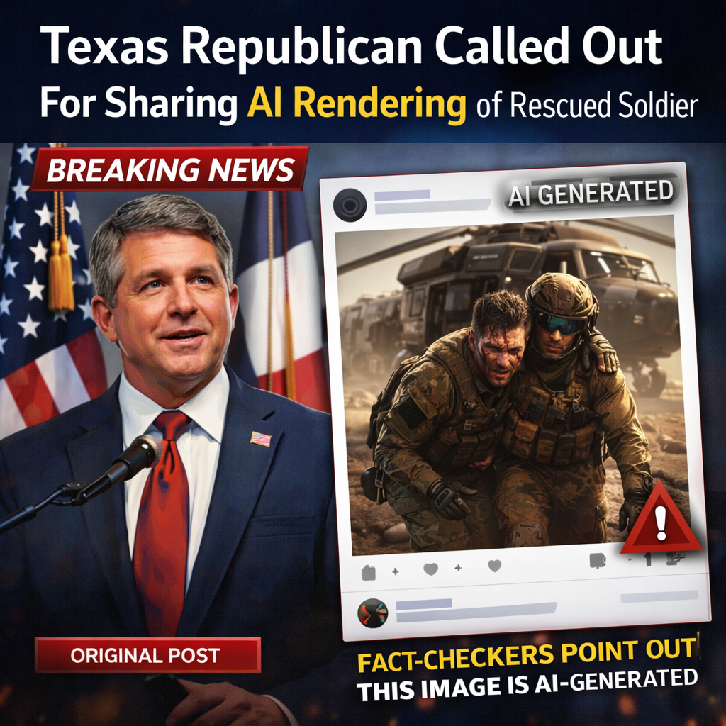 Texas Republican Called Out For Sharing AI Rendering of Rescued Soldier