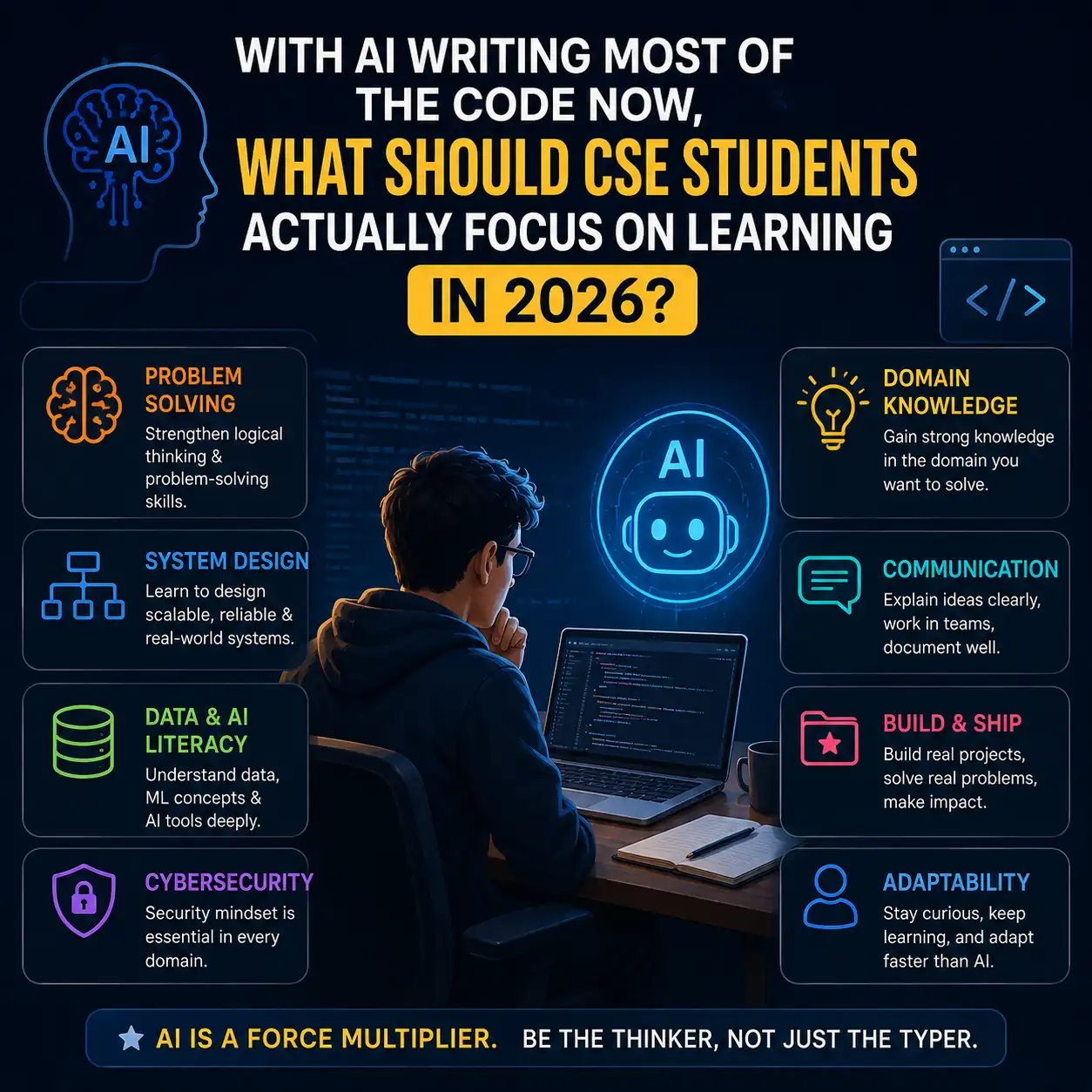 With AI Writing Most of the Code Now, What Should CSE Students Actually Focus on Learning in 2026?