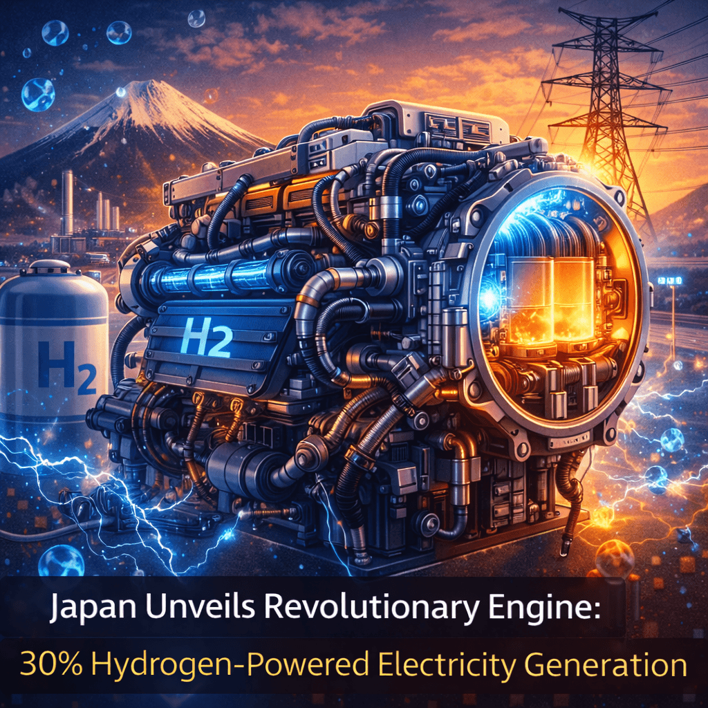 Japan Unveils Revolutionary Engine: 30% Hydrogen-Powered Electricity Generation