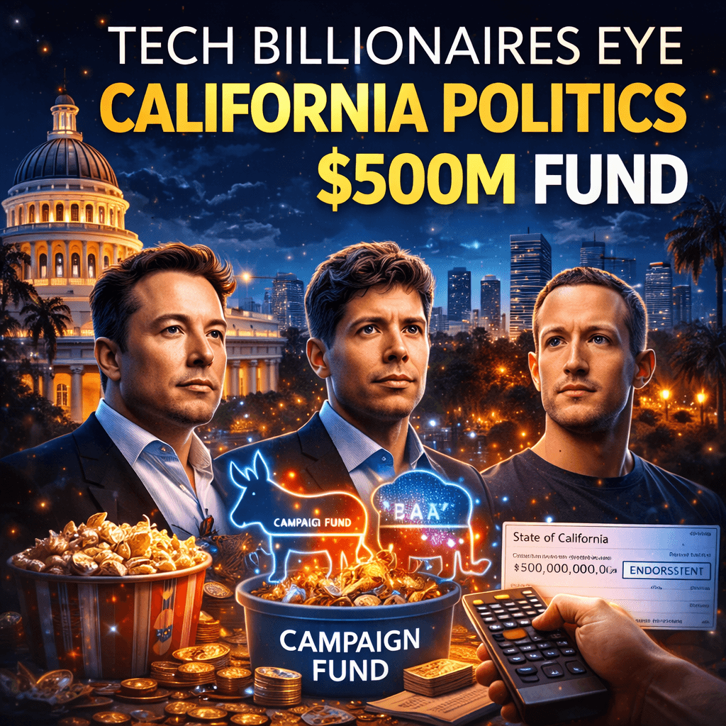 Tech Billionaires Eye California Politics with $500M Fund